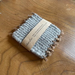 Pure Wool Yarn England 手織コースター 2枚セット 3枚目の画像