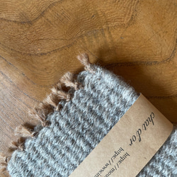 Pure Wool Yarn England 手織コースター 2枚セット 5枚目の画像