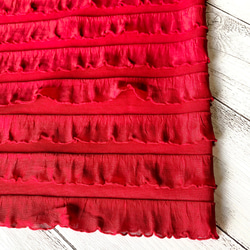 人魚裾~キモノスカート~【red×red】短いアンティーク着物の味方♫ 裾にふりふりレースを♪♪♪ 6枚目の画像