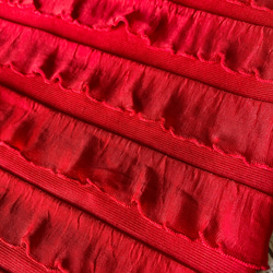 人魚裾~キモノスカート~【red×red】短いアンティーク着物の味方♫ 裾にふりふりレースを♪♪♪ 8枚目の画像