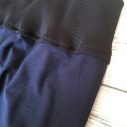 ゆったり人魚裾~キモノスカート~【藍ネイビー迷彩】木綿／丈の短いアンティーク着物に似合う！裾にふりふりレースを＋＋＋ 5枚目の画像