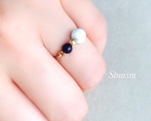 14kgf ❤️ラリマー&ラピスラズリリング 指輪・リング Stmism. 通販