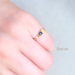 アイオライト　菫青石　K10 ピンキー　指輪　すみれ　5号　アンティーク 菫青小花～アイオライトピンキーリング～ 指輪・リング Sherry