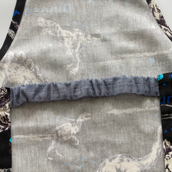 宇宙柄☆120〜130サイズこどもエプロン、三角巾、巾着3点セット 8枚目の画像