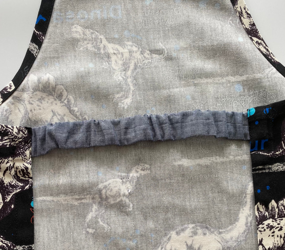 宇宙柄☆120〜130サイズこどもエプロン、三角巾、巾着3点セット 8枚目の画像