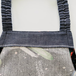 宇宙柄☆120〜130サイズこどもエプロン、三角巾、巾着3点セット 9枚目の画像