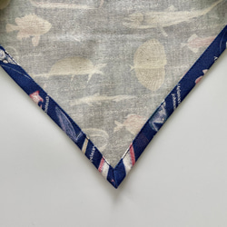 深海魚柄☆120〜130こどもエプロン、三角巾、巾着の3点セット 8枚目の画像