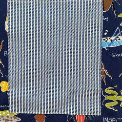 昆虫柄120〜130☆こどもエプロン、三角巾、巾着の3点セット 3枚目の画像