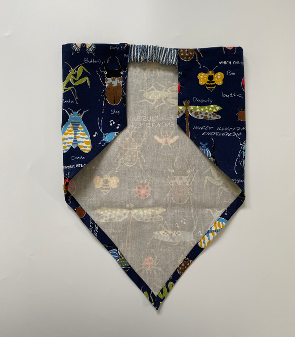 昆虫柄120〜130☆こどもエプロン、三角巾、巾着の3点セット 7枚目の画像