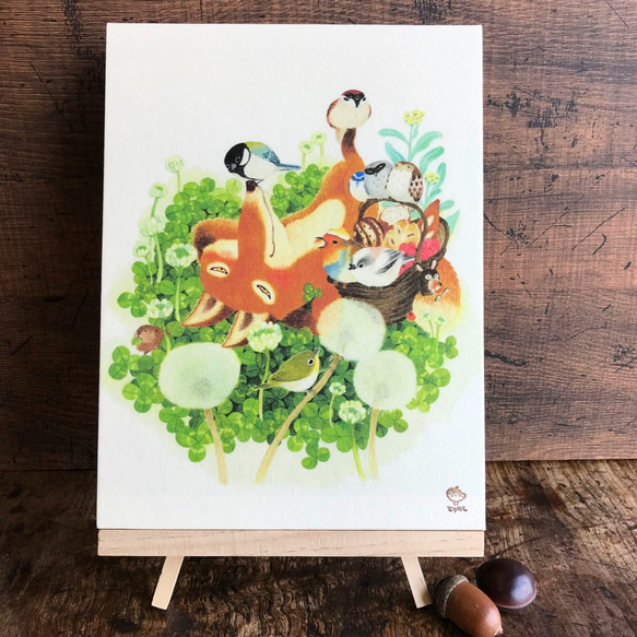 「のはらでおひるね」　24x18cm パネル 2枚目の画像