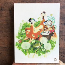 「のはらでおひるね」　24x18cm パネル 4枚目の画像