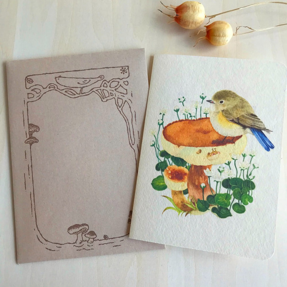 ルリビタキのグリーティングカード 2枚目の画像