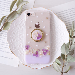 ❁スマホリング付き❁ カラフル紫陽花❁.*･ﾟスマホケース【※iPhone専用ページ】 5枚目の画像