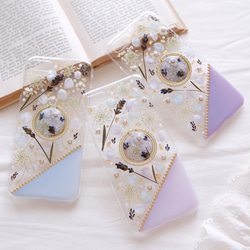 キラキラ天然シェル✨パープル 紫色 貝殻 オリジナル iPhoneケース