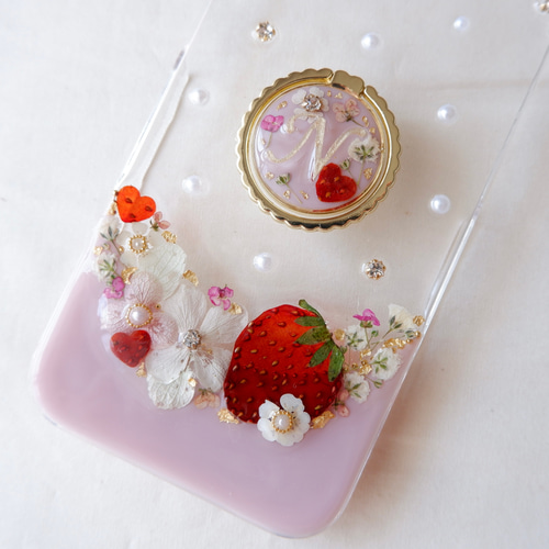 Flowers えりちどセット スマホケース付き wire flower×butterfly iPhone Android Xperia スマホケース
