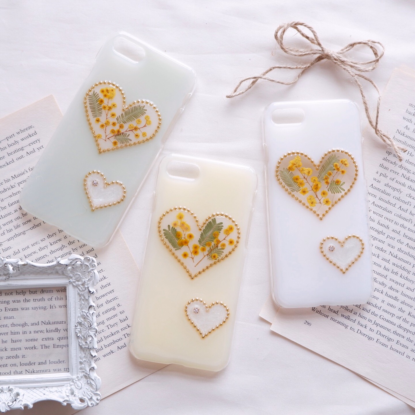 春色のミモザハート❁.*･ﾟスマホケース  【※iPhone専用ページ】