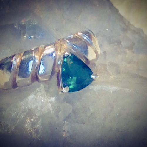 インディゴライトトルマリンのシルバーリング 指輪・リング milily