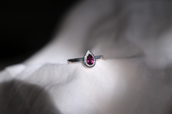 RhodoliteGarnet ⭐︎ doropring /ロードライトガーネットの雫リング 5枚目の画像