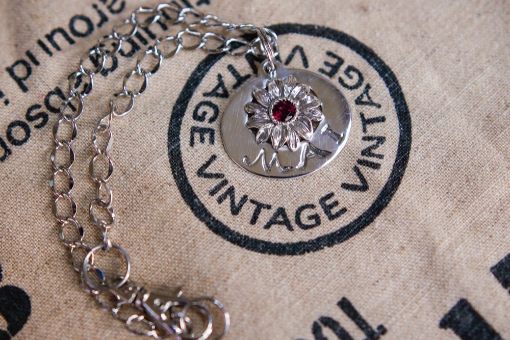 愛犬用♡お守りも兼ねたネームペンダント♡ロードライトガーネット