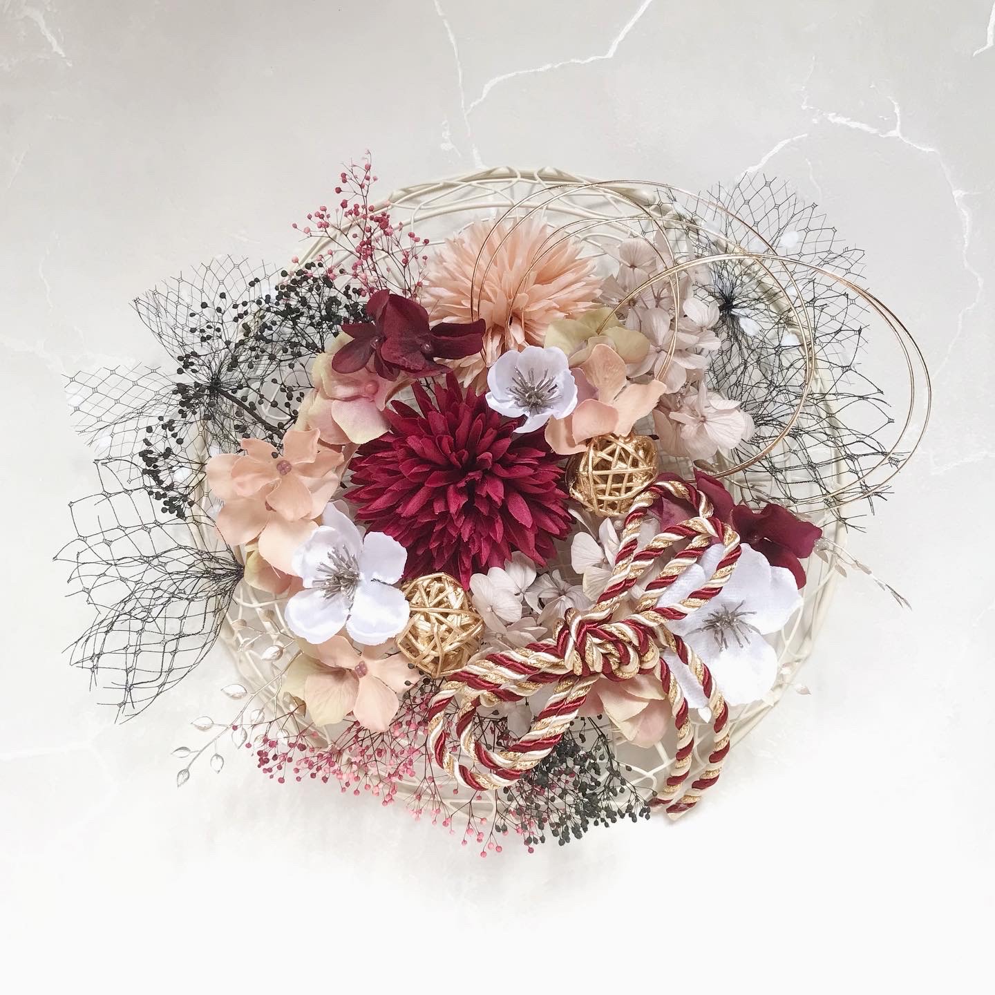 成人式髪飾り／卒業式髪飾り／和装髪飾り／ドライフラワー／ウエディング／ヘッドドレス／髪飾り／オーダーメイド