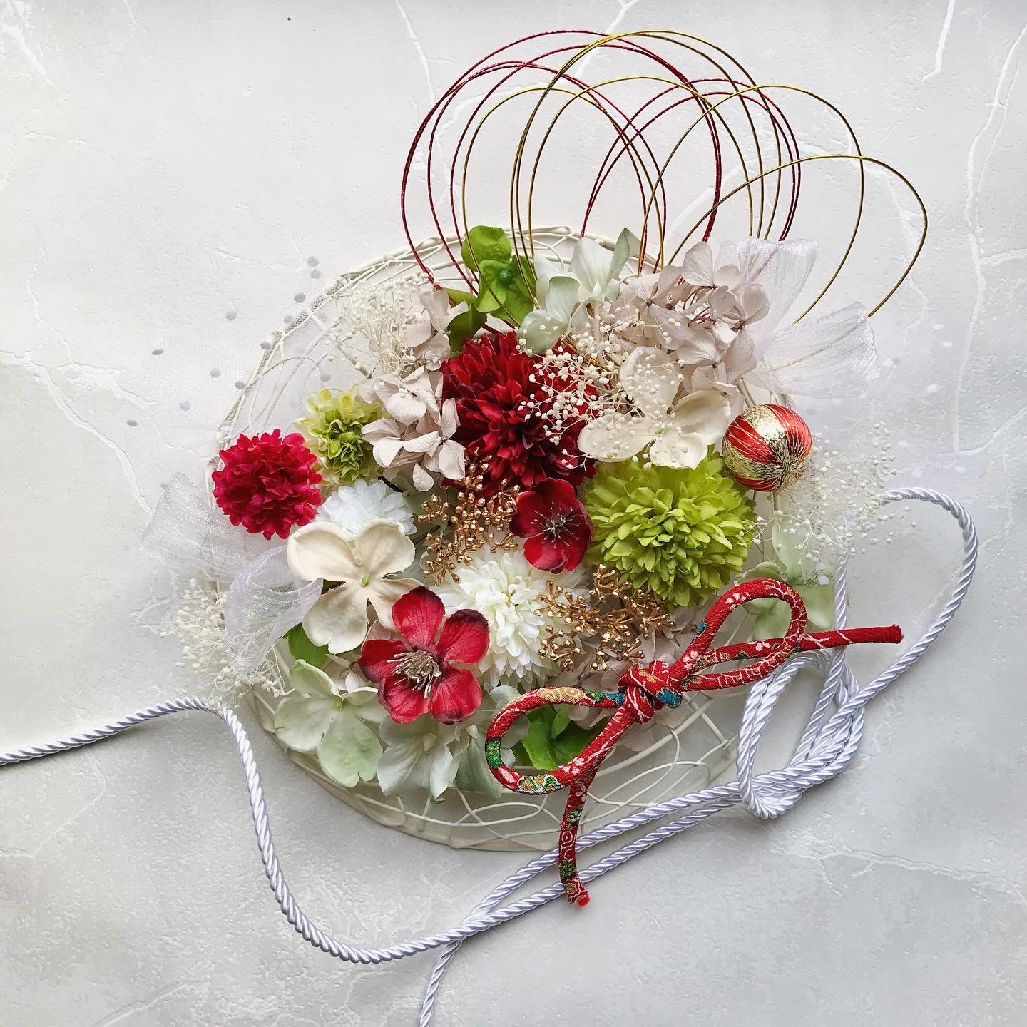 ヘッドドレス　髪飾り　成人式　卒業式　結婚式　和装　ドライフラワー　前撮り　ウエディング　オーダーメイド