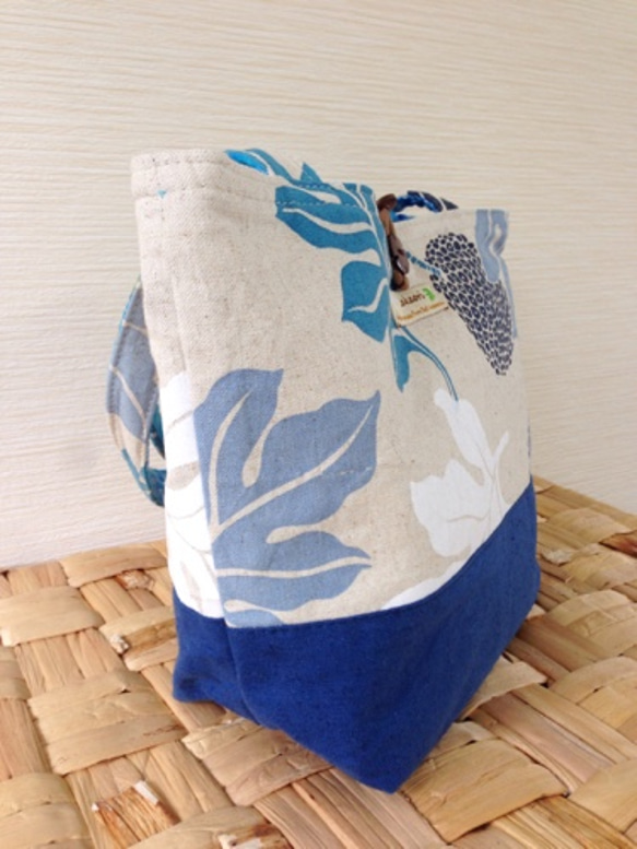 午餐手提袋 * 藍色 * 堅固面料，嚴格定制夏威夷風格 第4張的照片