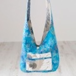 [草裙舞袋 * 藍色] * 斜挎包採用耐用面料製成 可水洗夏威夷 第7張的照片
