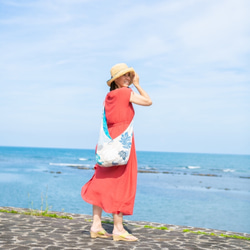 [草裙舞袋 * 藍色] * 斜挎包採用耐用面料製成 可水洗夏威夷 第3張的照片