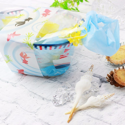 【サマーギフト】summer☆金魚とマリンカラーのマリンバッグ 1枚目の画像