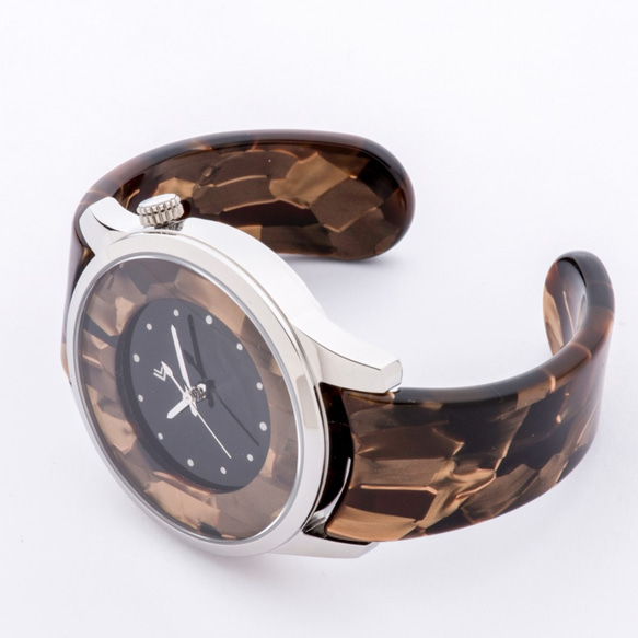 腕時計 鯖江バングルウォッチ ビッグフェイス ゴールドモザイク 腕時計