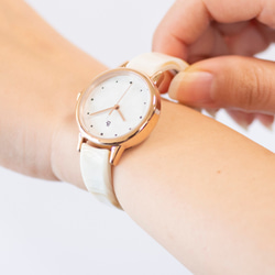 腕時計 鯖江バングルウォッチ スモールフェイスGO［WASHI］ホワイト 3枚目の画像
