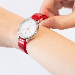 腕時計 鯖江バングルウォッチ スモールフェイスSI［WASHI］ピンク 3枚目の画像