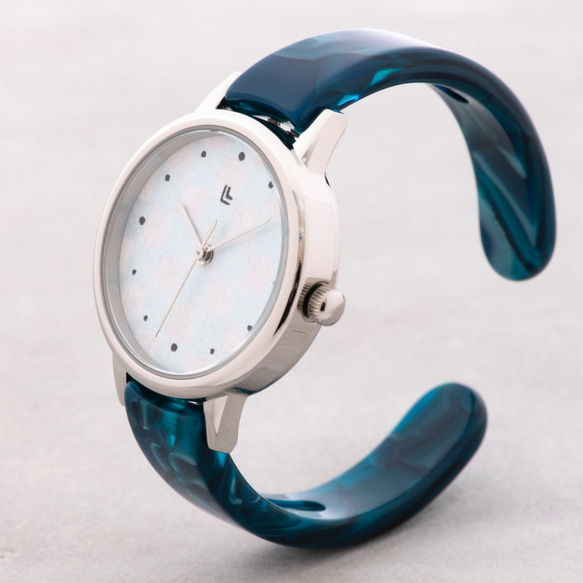 腕時計 鯖江バングルウォッチ スモールフェイスSI［WASHI］ブルー 1枚目の画像