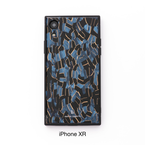X/XS、XR 鋭角なエッジとしっとりした艶が美しい職人仕上のiPhoneケース｜ブルーモザイク 5枚目の画像