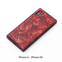 X/XS、XR 鋭角なエッジとしっとりした艶が美しい職人仕上のiPhoneケース｜レッドマーブル 1枚目の画像