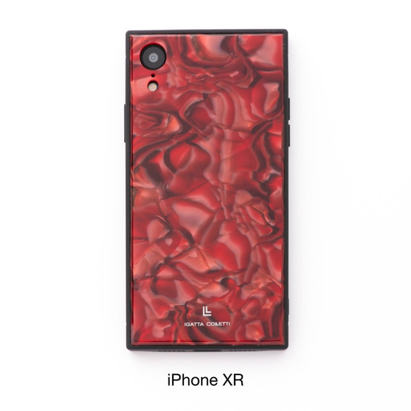 X/XS、XR 鋭角なエッジとしっとりした艶が美しい職人仕上のiPhoneケース｜レッドマーブル 5枚目の画像