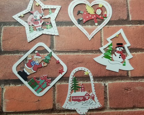 木製クリスマスオーナメント☆5個セット☆Christmas その他素材