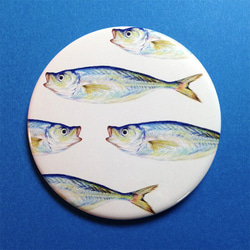 さかな缶バッチ（アジ） 1枚目の画像