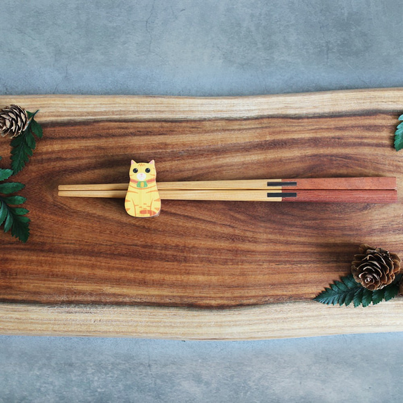 限定版猫大好きディープタッチ継ぎ箸-環境保護木製箸/箸置き/結婚式の小物 5枚目の画像