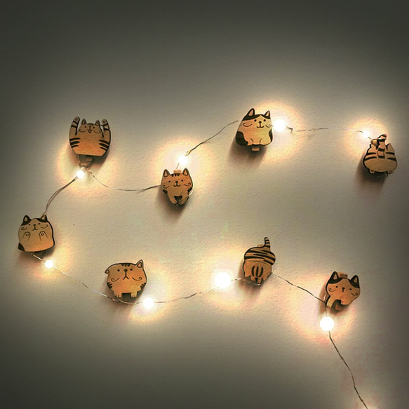 ❄限量交換禮物❄貓咪愛玩線線燈-壁掛/銅線燈 第5張的照片