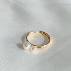 【受注製作】14kgf  double pearl ring 1枚目の画像