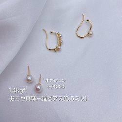 【14kgf 製】あこや真珠　babypearl イヤーカフセット 5枚目の画像