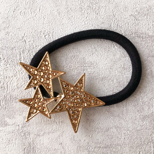 三ツ星ヘアゴム ゴールド 星 スター ヘアゴム ヘアアクセサリー