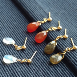 Jewelry beans 切面水滴造型耳環(夾式可 第2張的照片