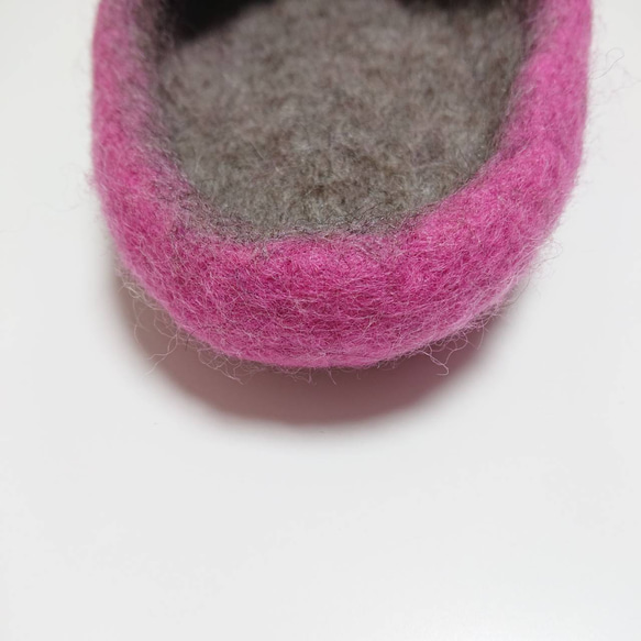 羊毛フェルトのルームシューズ   XS    ピンク 4枚目の画像