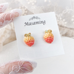 プリンセス赤いちごの耳飾り（受注生産） 3枚目の画像