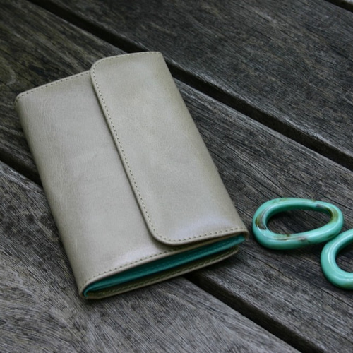 財布　カルディア 二つ折り財布 カルテラ Cartera （アッシュ・ターコイズブルー