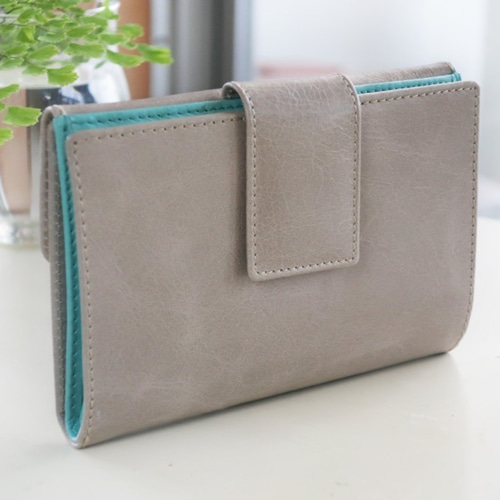 二つ折り財布 カルテラ Cartera （アッシュ・ターコイズブルー) 二 