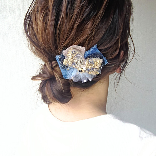 Denim & embroidery ヘアクリップ ヘアクリップ・バナナクリップ