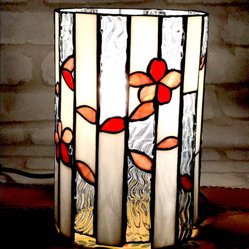 ステンドグラス 行灯ランプ(チェリーブロッサム) スタンドライト